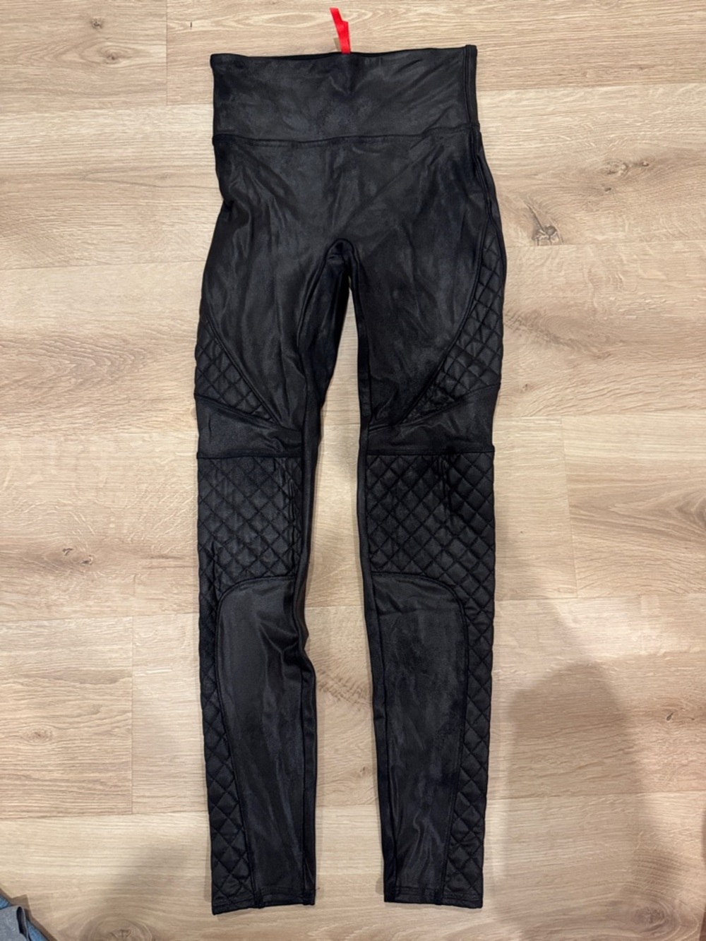 SPANX Black Quilted Panel High-Waist Leggings